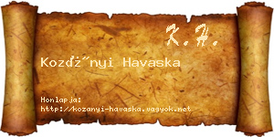 Kozányi Havaska névjegykártya