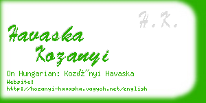 havaska kozanyi business card